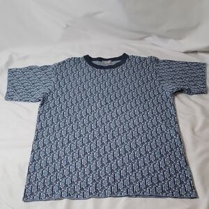 Dior Navy Patterned Short Sleeve Tee